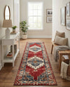 Patio Heritage Collection Area Rug -  Alcove Runner Red and Navy Blue  lifestyle 77