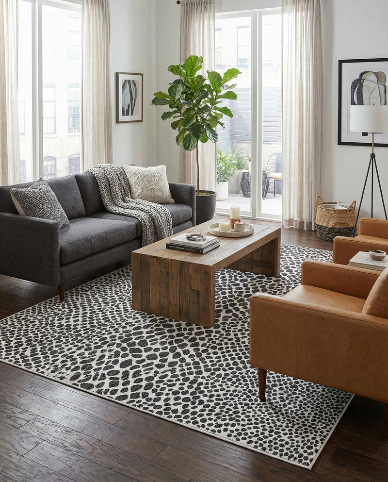 Urban Oasis Rugs Collection Area Rug -  Terrace (Black) Rectangle Black  lifestyle 14