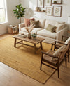 Woven Seaside Jute Collection Area Rug - Savannah (Yellow) Rectangle Yellow  lifestyle 21