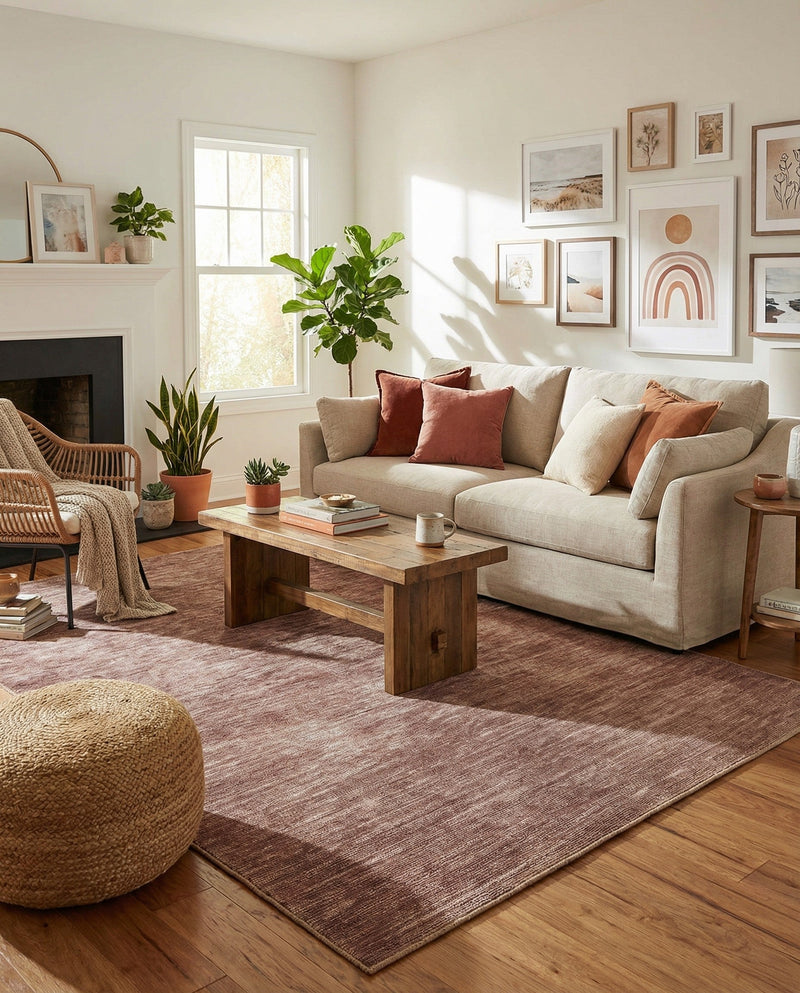 Sahara Essence Collection Area Rug - Oasis (Brown) Rectangle Brown  lifestyle 12