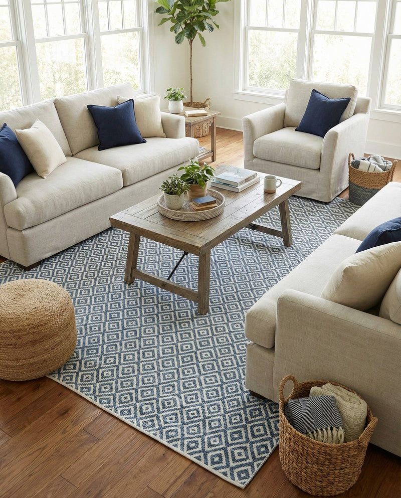 Urban Oasis Rugs Collection Area Rug -  Rooftop (Blue) Rectangle Blue  lifestyle 11