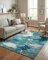 Urban Terrace Collection Area Rug -  Gazebo Rectangle Blue and Ivory  lifestyle 6