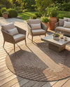 Urban Terrace Collection Area Rug -  Chelsea (Brown) Round Brown  lifestyle 23