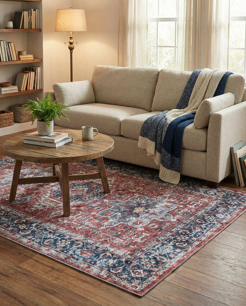 Laguna Sands Collection Area Rug -  Venice Rectangle Rust Red  lifestyle 56