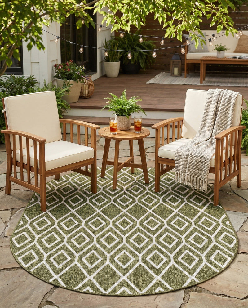 Urban Oasis Rugs Collection Area Rug -  Boulevard (Green) Oval Green  lifestyle 28
