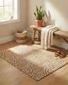 Savannah Threads Collection Area Rug -  Thar Rectangle Light Brown and Ivory  lifestyle 15