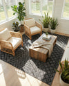 Garden Lattice Charm Collection Area Rug -  Pergola (Charcoal) Rectangle Charcoal  lifestyle 18
