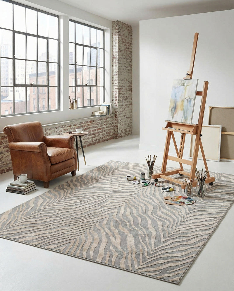 Bloomsbury Elegance Collection Area Rug -  Chelsea Rectangle Gray and Ivory  lifestyle 30