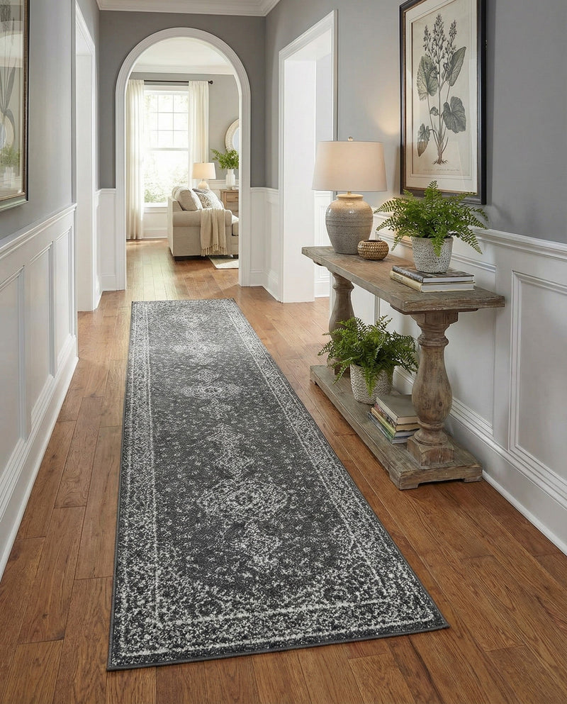 Dover Terrace Collection Area Rug - Marina (Dark Gray) Runner Dark Gray  lifestyle 36