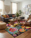 Venetian Elegance Collection Area Rug -  Accademia Rectangle Black  lifestyle 41