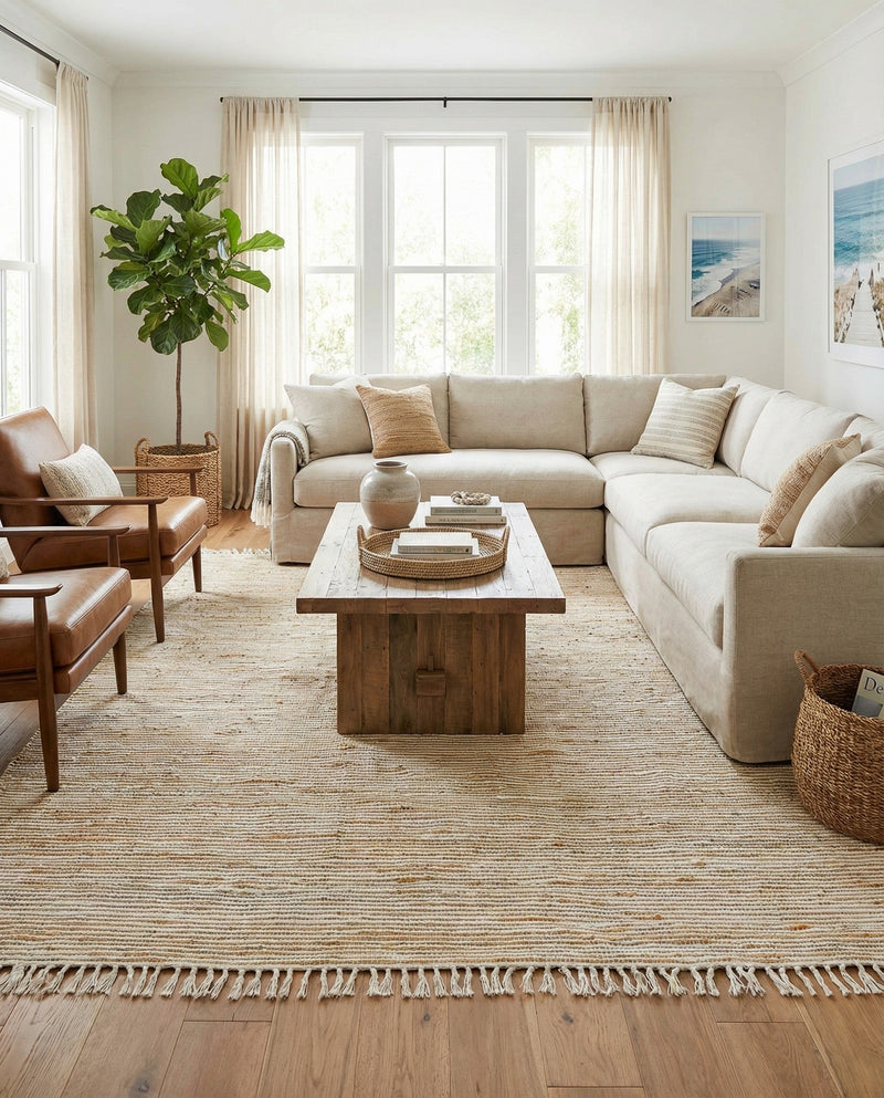 Osian Looms Collection Area Rug - Capri Rectangle Natural  lifestyle 21