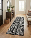 Cascade Range Collection Area Rug - Hood (Black and White) Runner Black and White  lifestyle 29