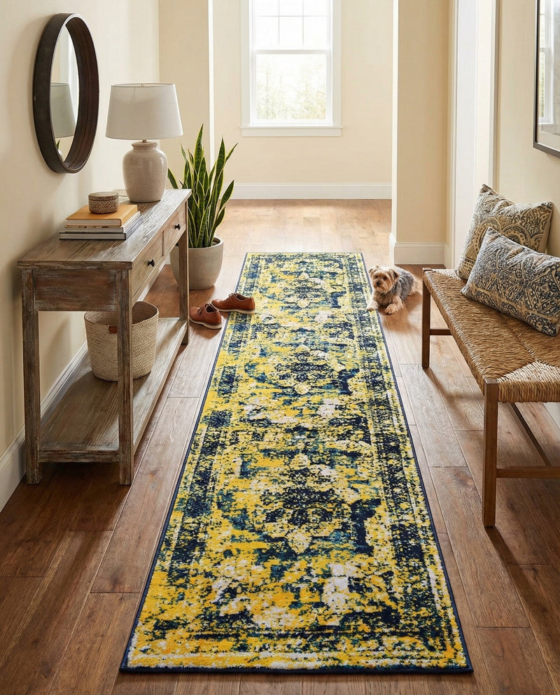 Riviera Elegance Collection Area Rug -  Menton (Navy Blue) Runner Navy Blue  lifestyle 48