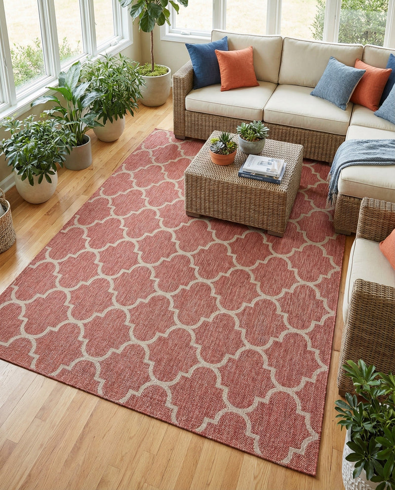 Savannah Pergola Collection Area Rug - Arbor (Rust Red) Rectangle Rust Red  lifestyle 10
