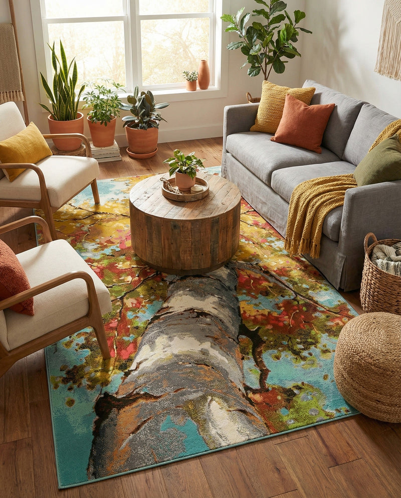 Seaside Blooms Collection Area Rug - Eden Rectangle Multi  lifestyle 15