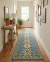 Tabriz Tapestries Collection Area Rug - Azerbaijan (Light Blue) Runner Light Blue  lifestyle 50