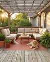 Seaside Serenity Collection Area Rug - Veranda (Rust Red) Rectangle Rust Red  lifestyle 8