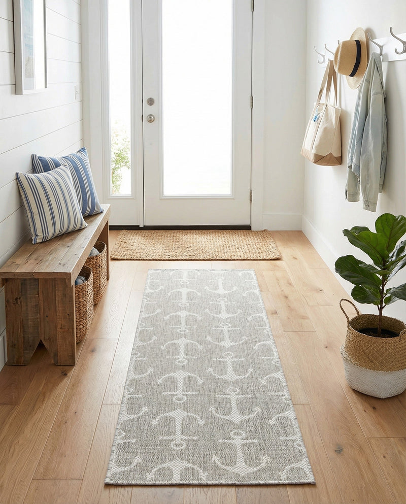 Seaside Haven Rugs Collection Area Rug - Sapphire (Gray) Runner Gray  lifestyle 63