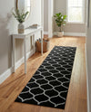 Trellis Mosaic Collection Area Rug -  Pergolatown (Black) Runner Black  lifestyle 24