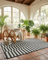 Seaside Stripes Collection Area Rug - Cabana (Charcoal) Rectangle Charcoal  lifestyle 19