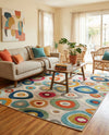 Outdoor Marrakesh Collection Area Rug -  Chefchaouen Rectangle Multi Beige  lifestyle 23