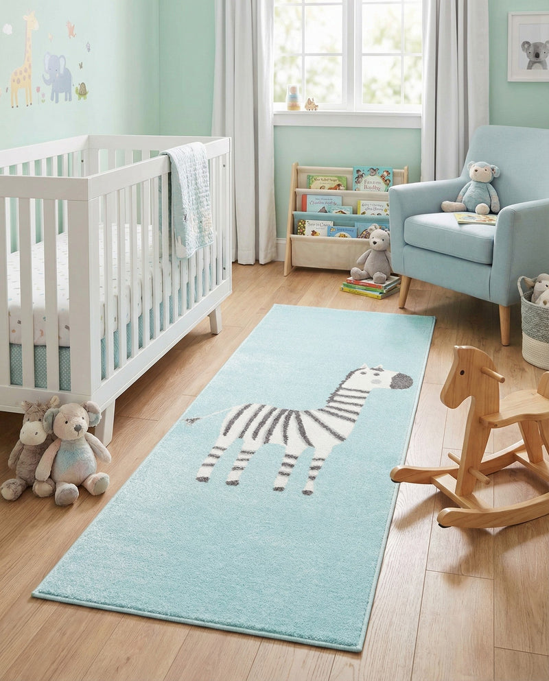 Wonder Tykes Collection Area Rug -  Vibrant Runner Teal  lifestyle 38