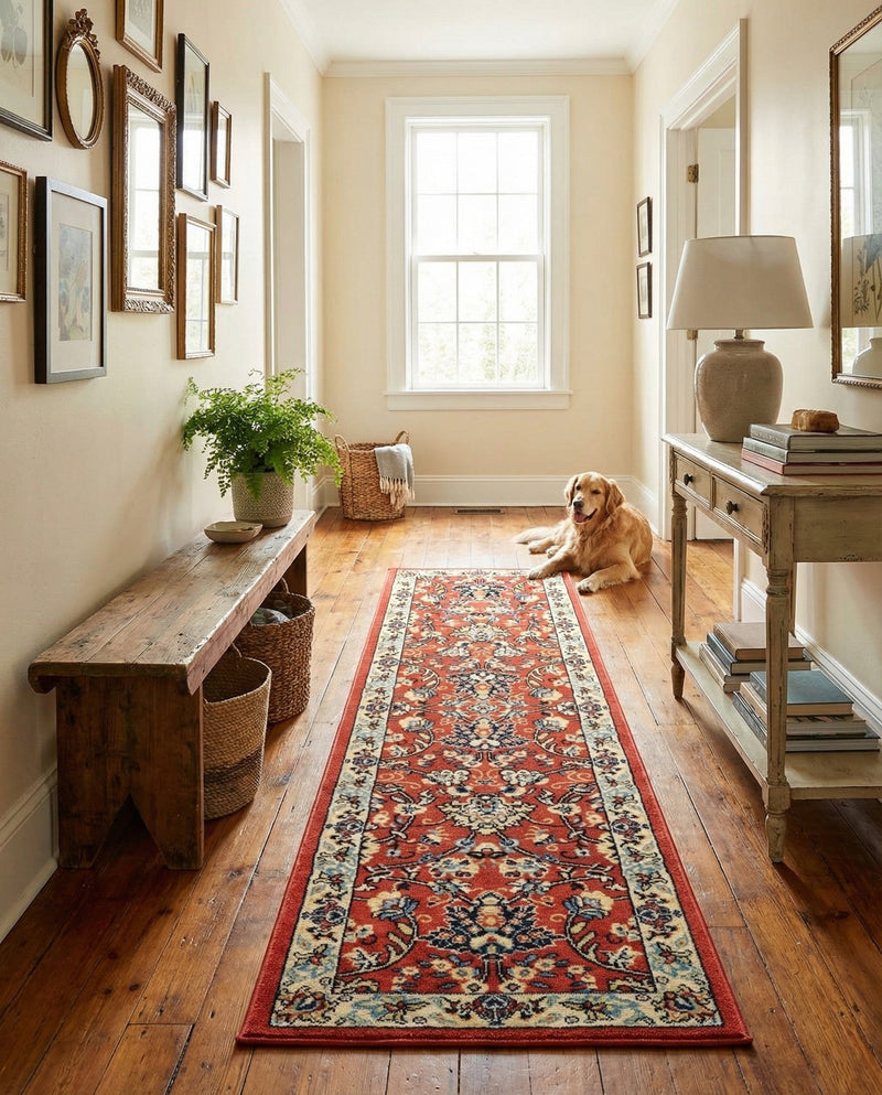 Isfahan Elegance Collection Area Rug - Naghsh-e Jahan (Terracotta) Runner Terracotta  lifestyle 52