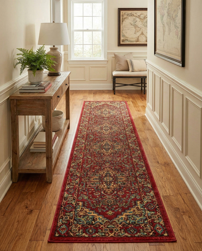 Persian Elegance Collection Area Rug -  Khorasan Runner Red  lifestyle 45