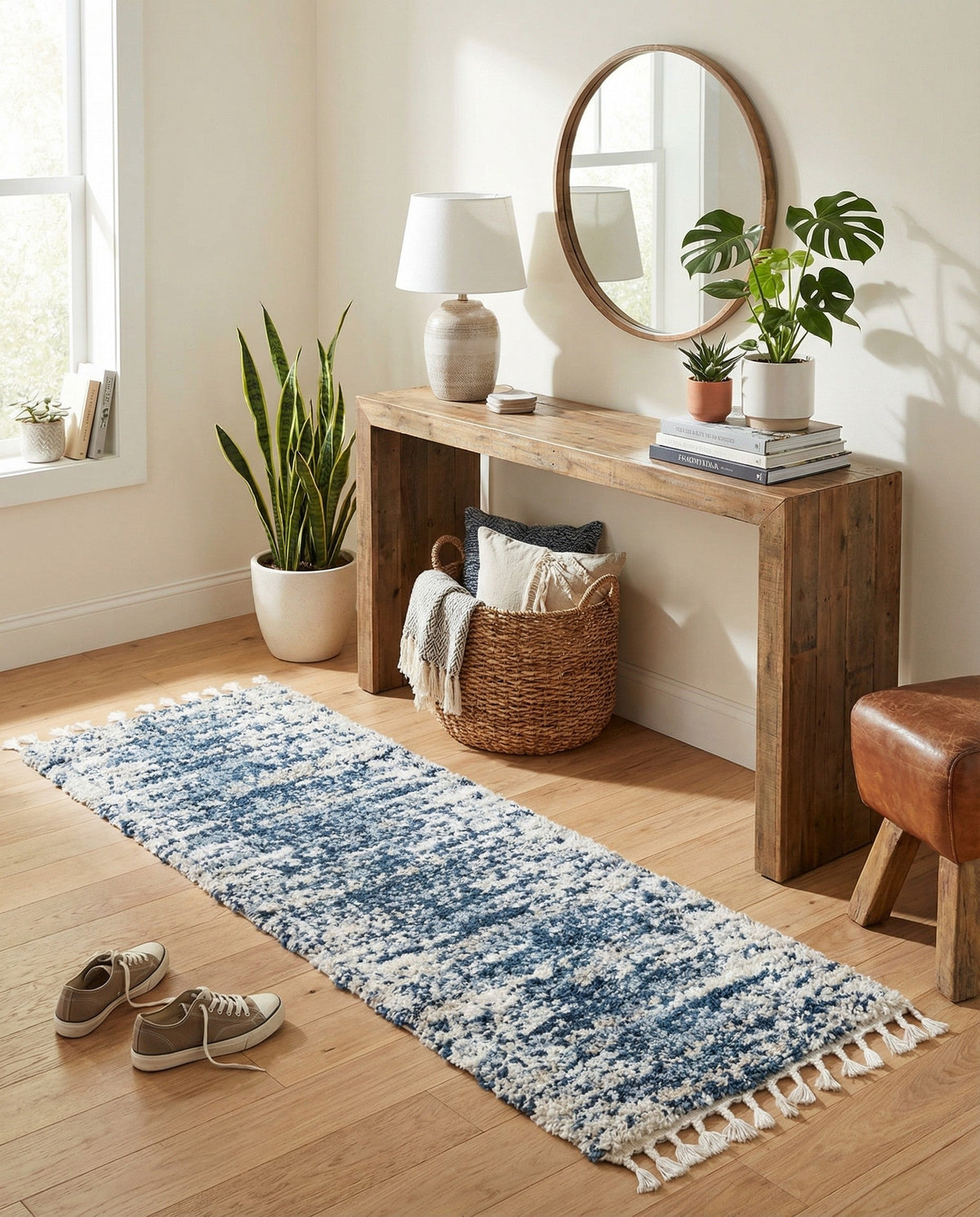 Tranquil Tides Shag Collection Area Rug -  Azure Runner Blue  lifestyle 85