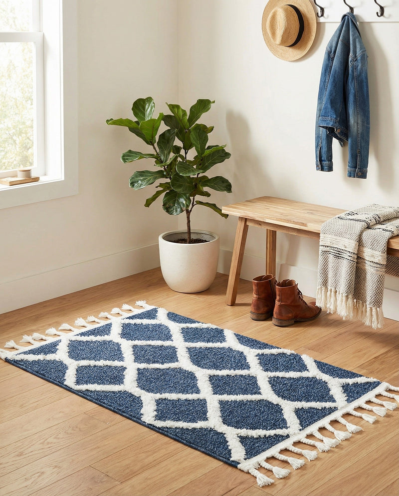 Sahara Chic Collection Area Rug -  Tuareg Rectangle Blue  lifestyle 47