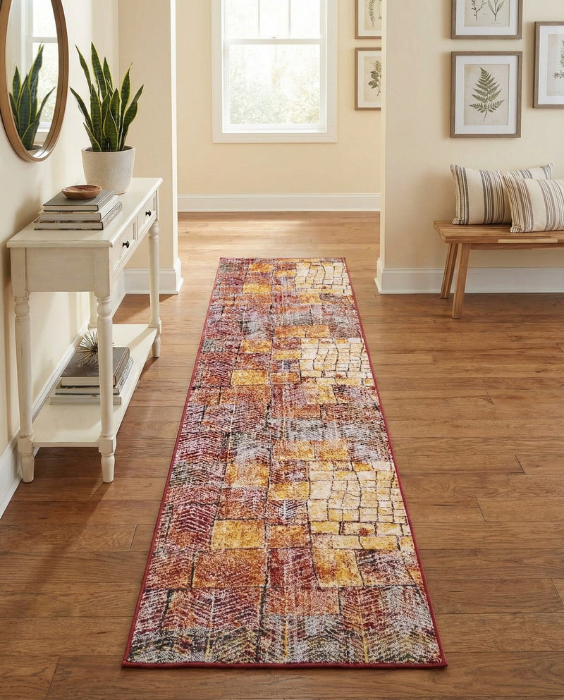 Seville Elegance Collection Area Rug - Cordoba Runner Rust Red  lifestyle 45