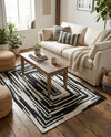 Woven Udaipur Collection Area Rug - Jaipur Rectangle Black and White  lifestyle 2