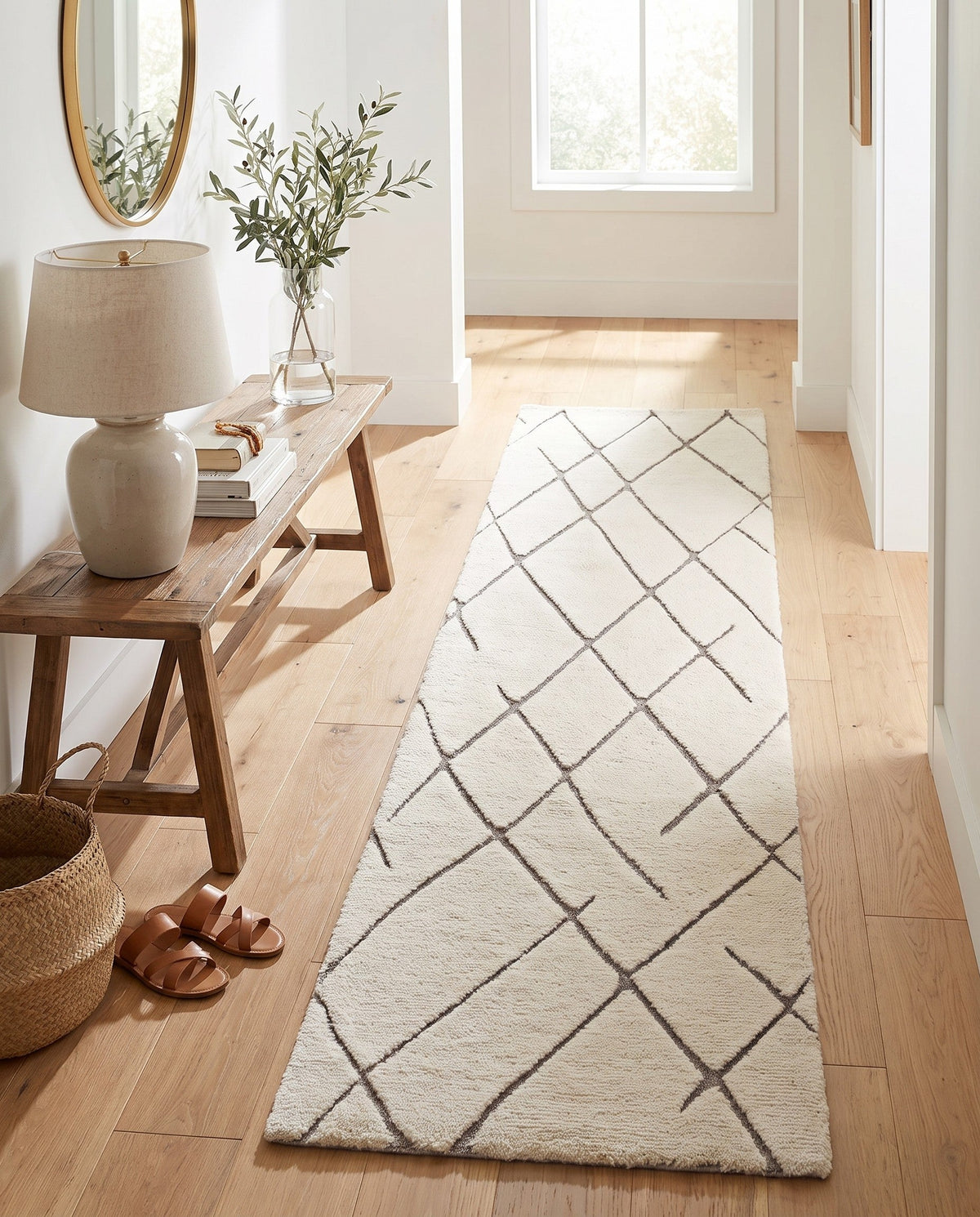 Sahara Berber Wool Collection Area Rug - Marrakesh Runner Pure Ivory  lifestyle 159