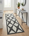 Urban Terrace Collection Area Rug -  Hudson Runner Black and White  lifestyle 63