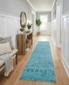 Marrakesh Lattice Collection Area Rug - Casablanca (Teal blue) Runner Teal blue  lifestyle 49