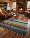 Zagros Oasis Collection Area Rug -  Lordegan Rectangle Blue  lifestyle 12