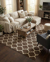 Lattice Gardens Collection Area Rug -  Bloomfield (Brown) Rectangle Brown  lifestyle 3