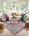 Arcadia Rugs Collection Area Rug - Eden (Pink) Square Pink  lifestyle 56
