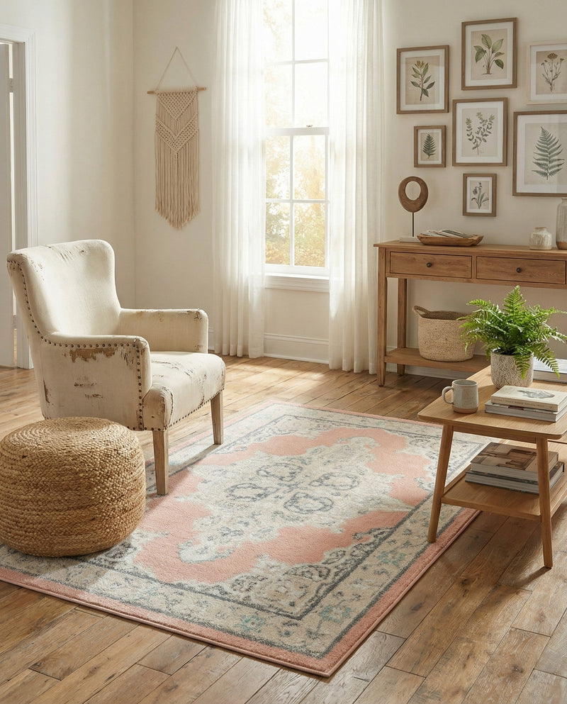 Beverly Grove Collection Area Rug -  Fairfax (Rose) Rectangle Rose  lifestyle 8