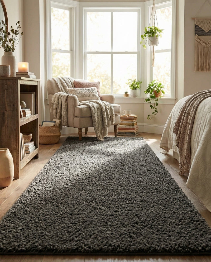 Plush Oasis Collection Area Rug - Serenity (Graphite Gray) Runner Graphite Gray  lifestyle 84