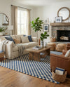 Shepherd's Glen Wool Collection Area Rug - Reykjavik Rectangle Blue and White  lifestyle 28
