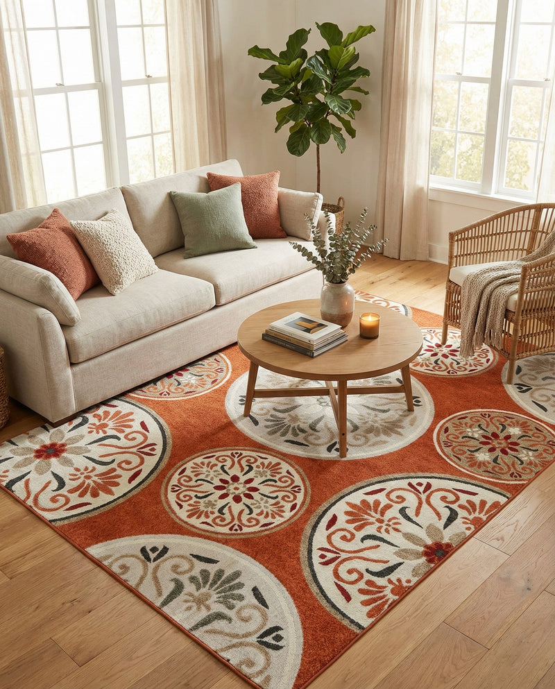 Urban Terrace Collection Area Rug -  Deck Rectangle Terracotta  lifestyle 10