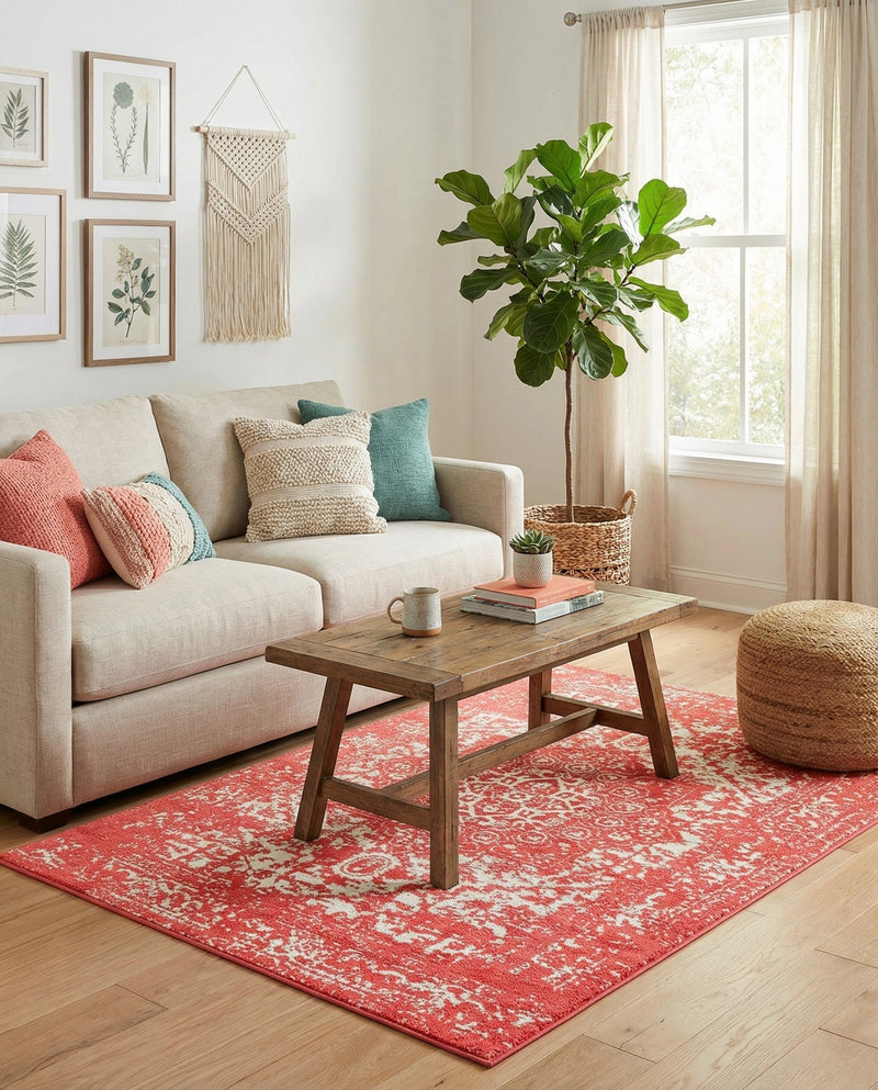 Georgetown Rugs Collection Area Rug - Dupont (Pink) Rectangle Pink  lifestyle 8
