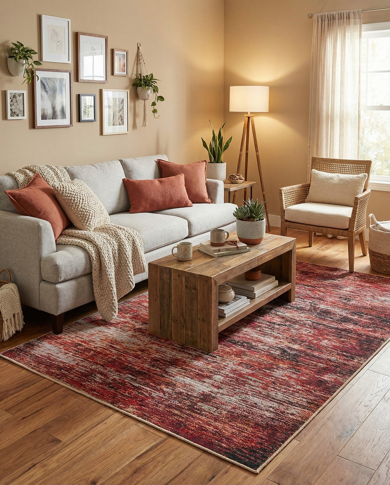 Sahara Essence Collection Area Rug - Oasis (Rust Red) Rectangle Rust Red  lifestyle 11