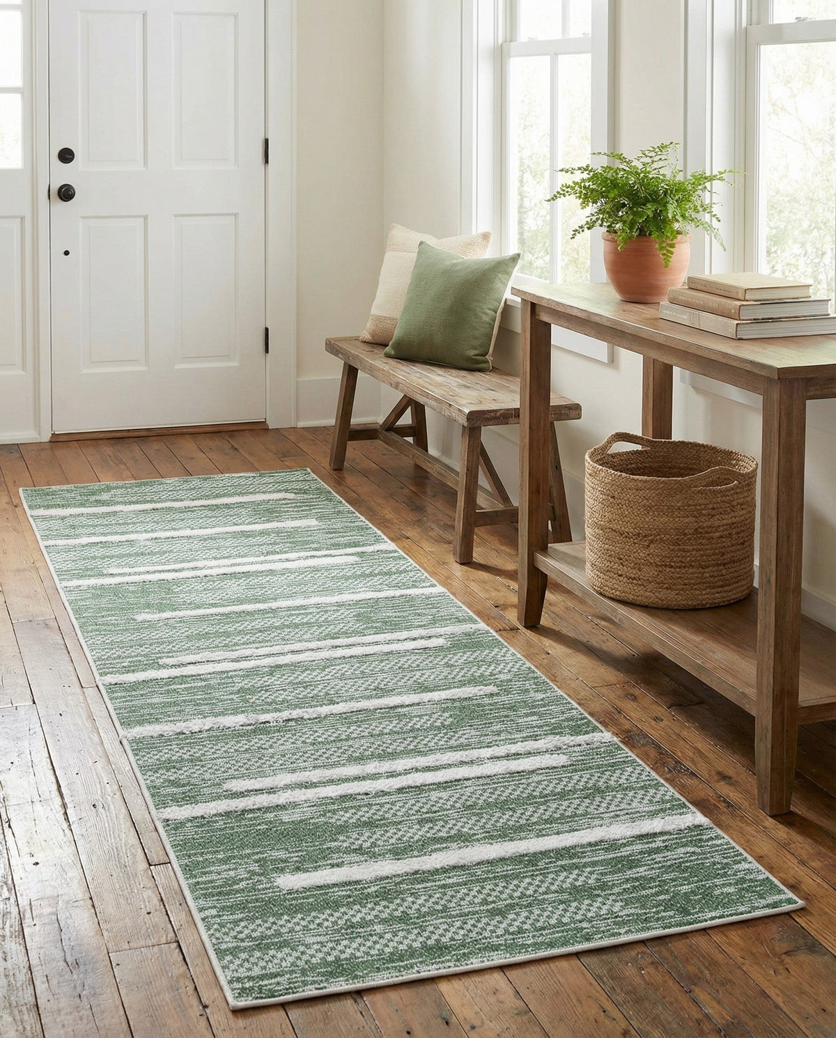 Cathedral Elegance Collection Area Rug - Chapel Runner Green  lifestyle 186