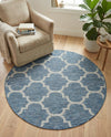 Savannah Pergola Collection Area Rug - Arbor (Navy Blue) Round Navy Blue  lifestyle 86