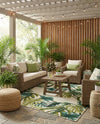 Seaside Blooms Collection Area Rug -  Ivy Rectangle Green  lifestyle 7