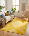 Seychelles Stripes Collection Area Rug - Mahe (Yellow) Rectangle Yellow  lifestyle 5