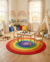 Sunset Isle Wool Braids Collection Area Rug - Paradise Round Multi  lifestyle 37