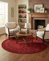 Samarkand Elegance Collection Area Rug -  Samanid Round Red  lifestyle 57